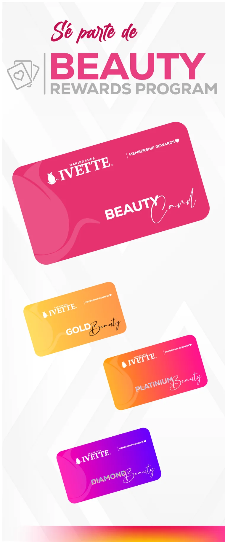 Tarjetas Beauty Rewards de Variedades Ivette